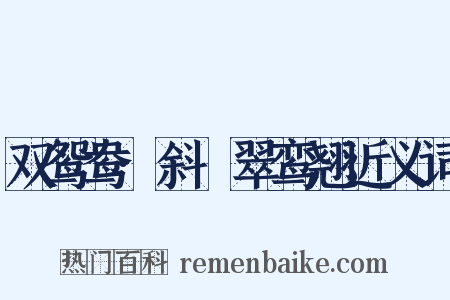 双鸳鸯·斜亸翠鸾翘近义词是什么意思的图片